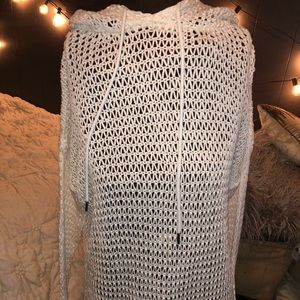 rag & bone white oversized knit hoodie